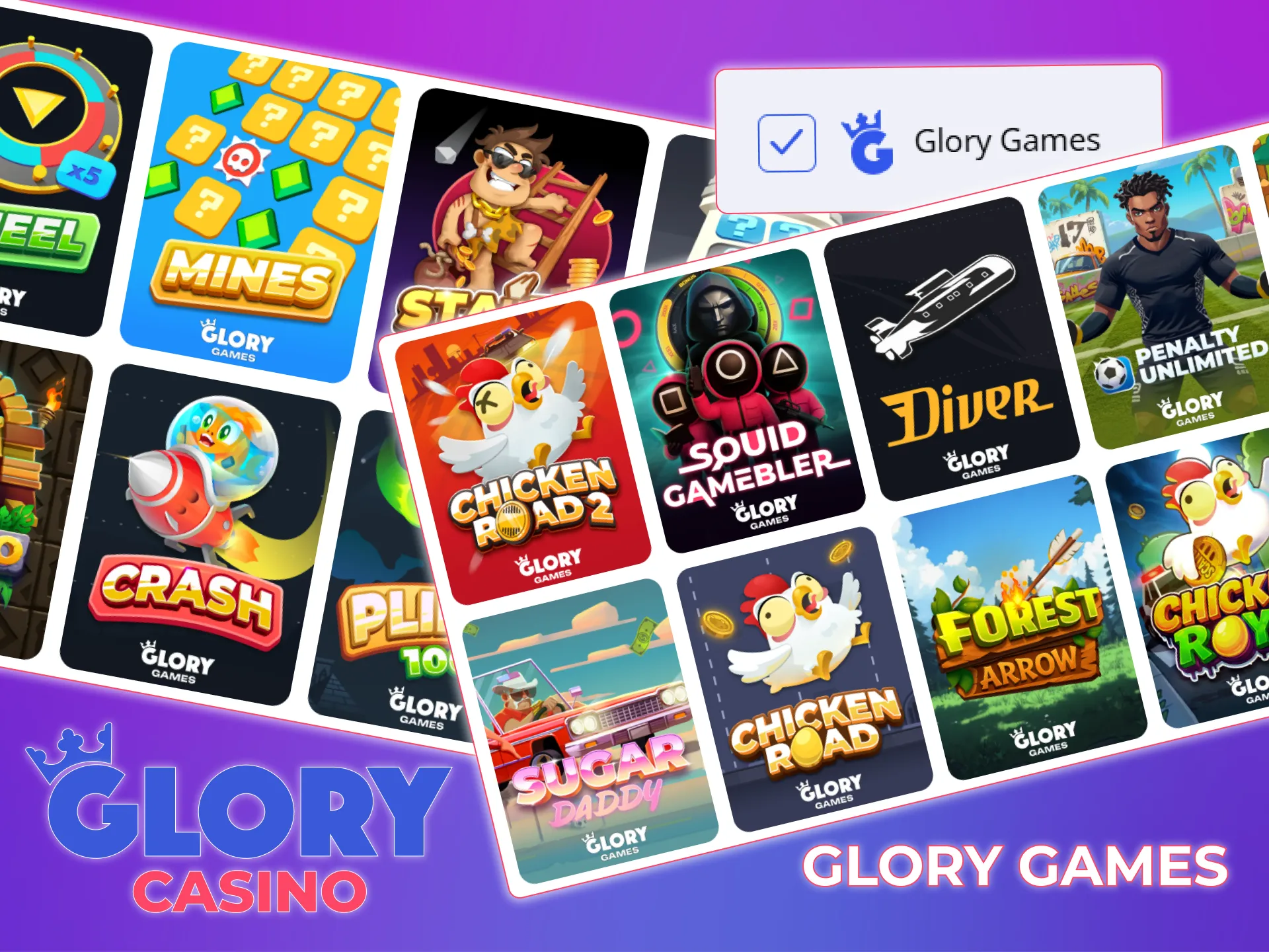 At Glory Casino, players can enjoy exclusive games from Glory Games.