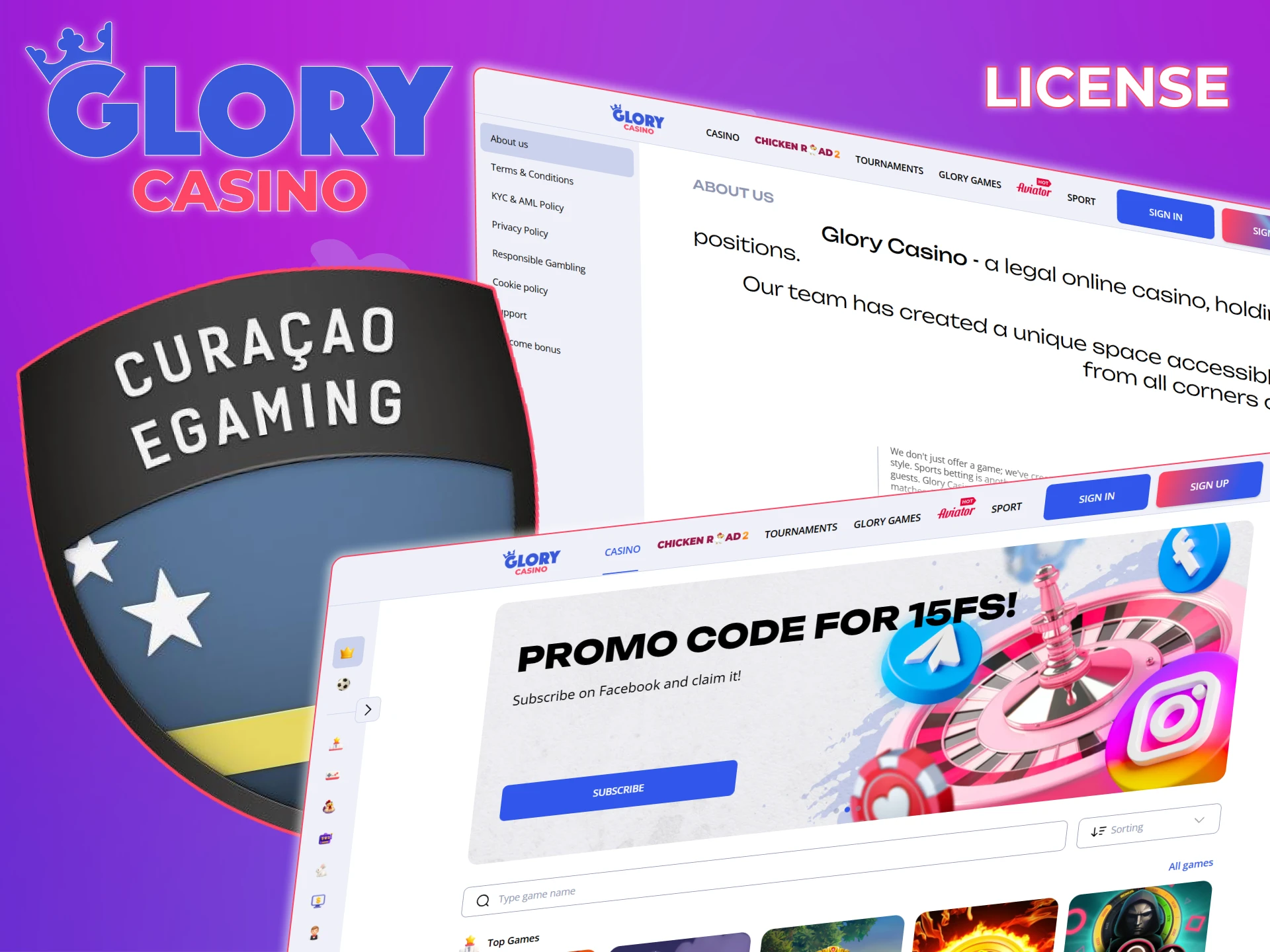 Glory Casino is authorized by Curacao and is safe for players from Pakistan.
