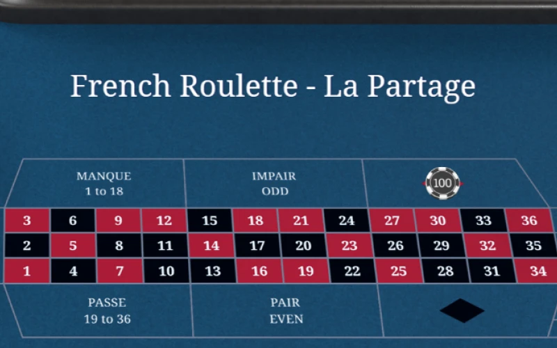 Get lucky with Roulette La Partage at Glory Casino.